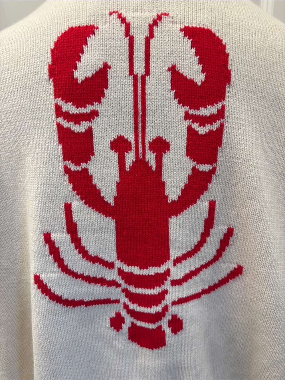 NWT Luna x Sol cream cardigan Sweater with Red Lobster Graphic - M - Picture 2 of 9